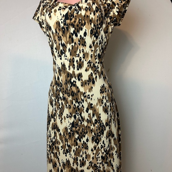 Rafaella Cream Sheath Dress with Flutter Cap Sleeves Size L - Picture 4 of 14